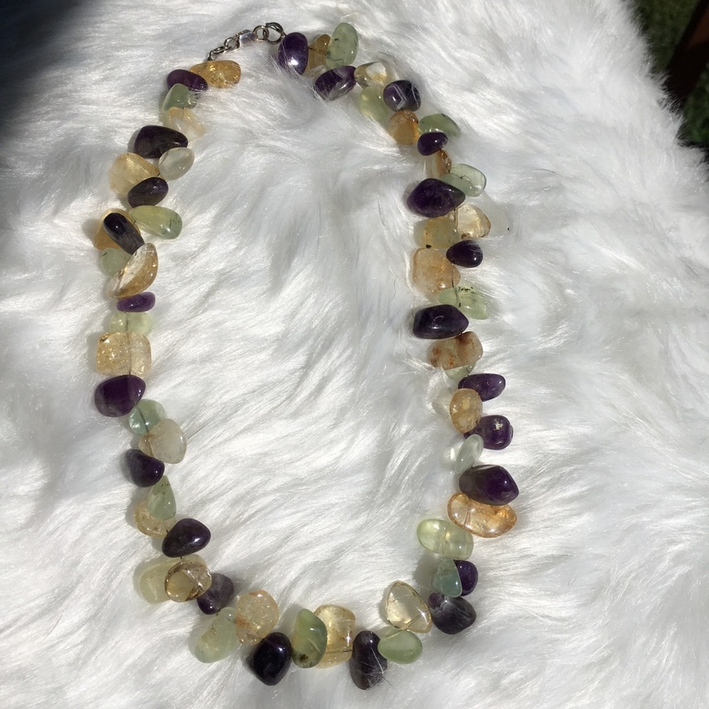 Amethyst, Citrine, Adventurine Nugget Necklace